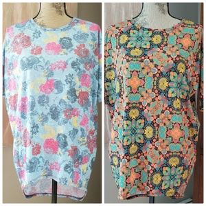 2 lularoe xxs irma bundle roses/geometric floral